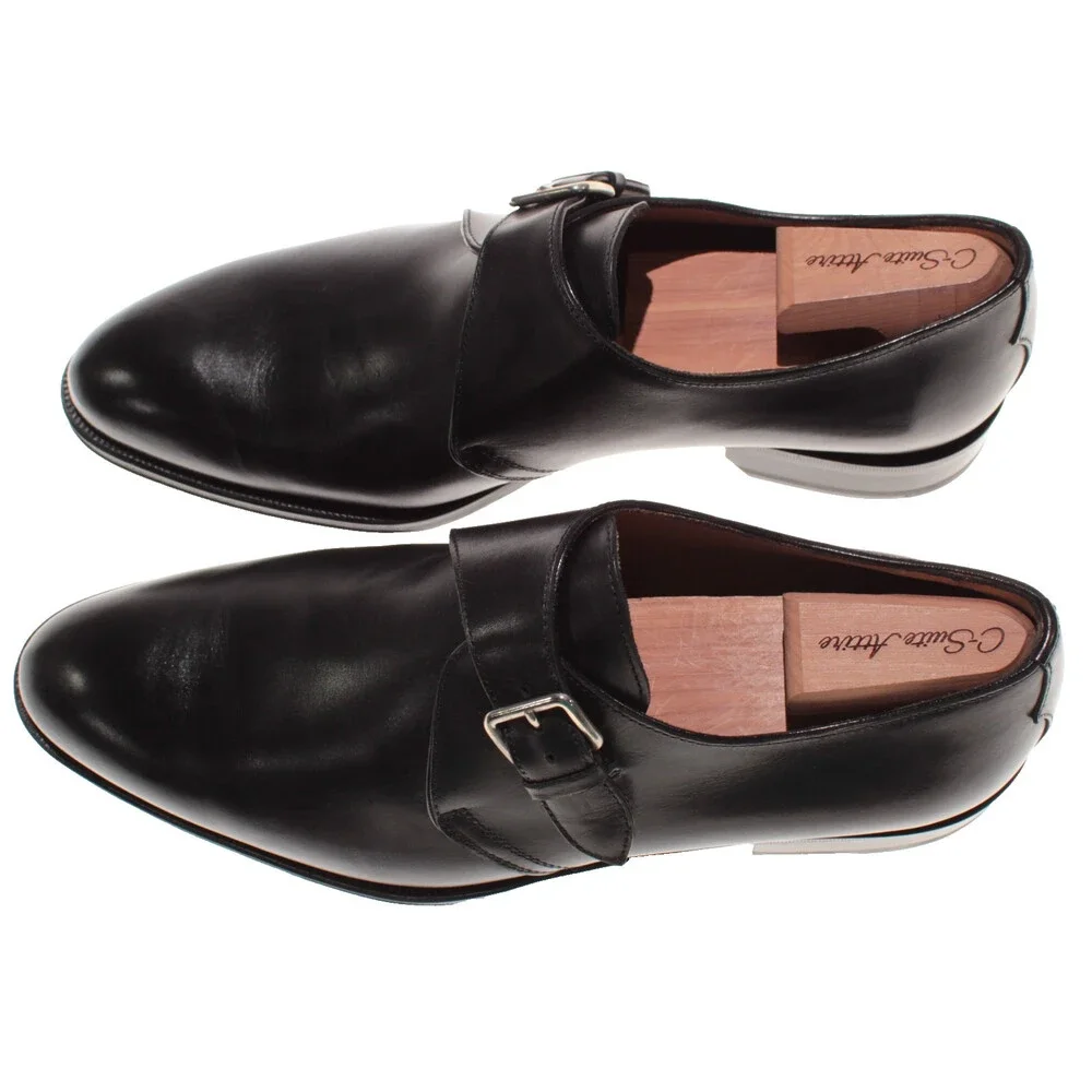Pastori NWD Caligula Single Monk Strap Dress Shoes Size 10 US in Black Leather